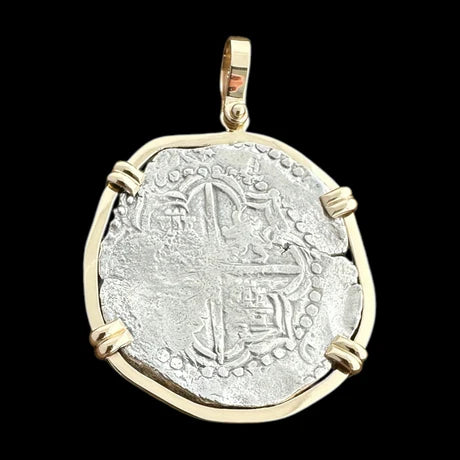 Atocha Shipwreck Coin Pendant in 14k, Grade 2, 8 Reales #85A-184710